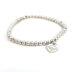 Tiffany & Co Estate Ball Bracelet 7" Silver 4 mm TIF525